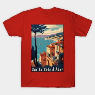 Sur la Cote d Azur vintage travel poster T-Shirt